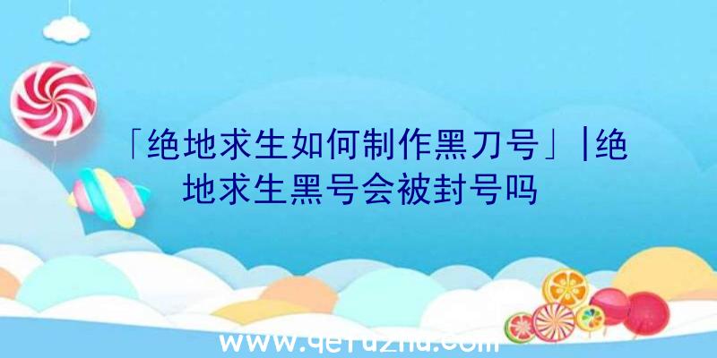 「绝地求生如何制作黑刀号」|绝地求生黑号会被封号吗